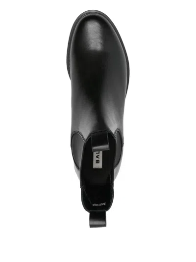 Bally Anni Moon Elastic-panel Leather Boots In Black