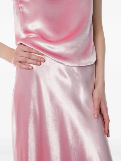 Alberta Ferretti Satin Maxi Skirt In Pink