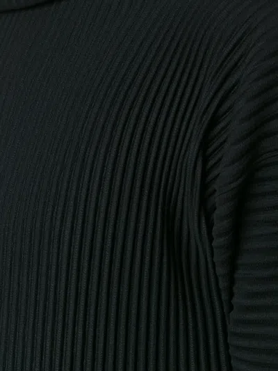 Issey Miyake Ribbed Roll Neck T-shirt In Black
