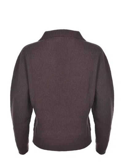 Alysi Women Brown Ribbed Wool Sweater, S Luxury Sweaters & Knitwear For Women Darveys In Green