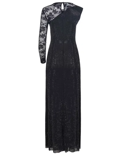 Self-portrait Dress Made Of Polyester Blend In Black