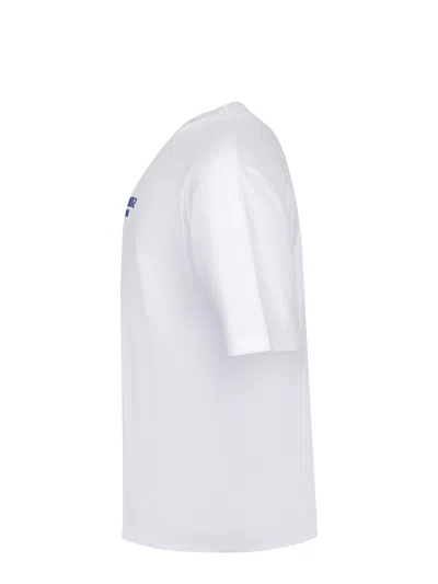 Dsquared2 Men White Crewneck T-shirt With Logo Lettering On The Front In Cotton Man In White