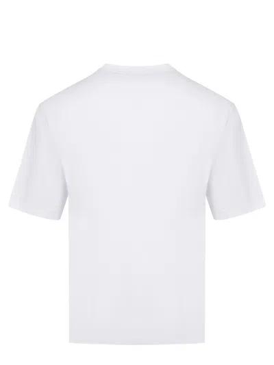 Dsquared2 Men White Crewneck T-shirt With Logo Lettering On The Front In Cotton Man In White