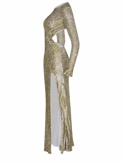 Self-portrait Dress Made Of A Silk Blend In Multi