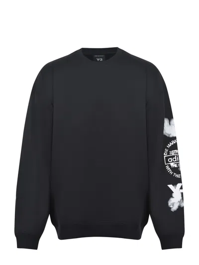 Y-3 Men's Graphic Crew Sweat In Black