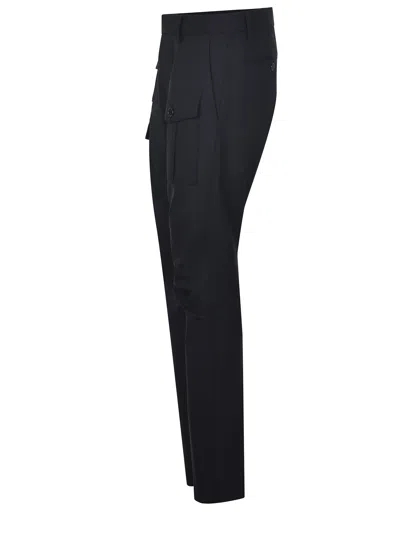 Dsquared2 Black Cigarette Trousers Stretch Virgin Wool In Black