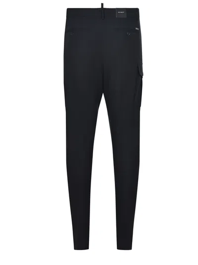 Dsquared2 Black Cigarette Trousers Stretch Virgin Wool In Black