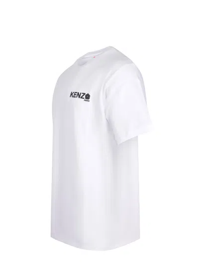 Kenzo White Cotton T-shirt With Logo In White