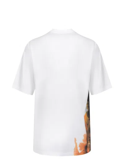 Y-3 White Crewneck Graphic T-shirt In White