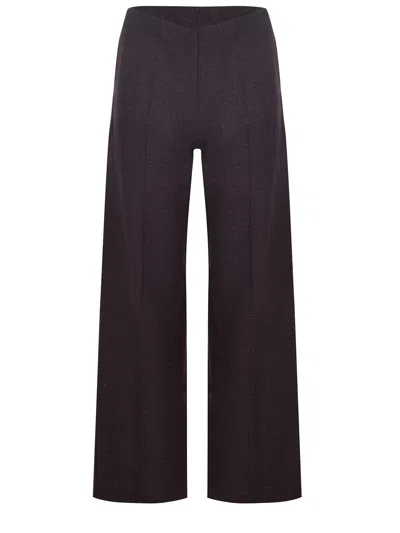 Alysi Plaid Pattern Casual Pants In Black