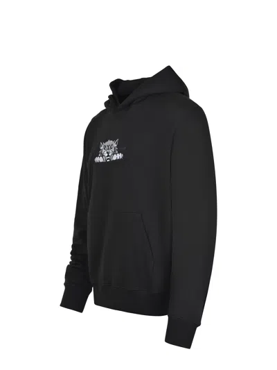 Kenzo Hooded Graphic Print Cotton T-shirt In Black