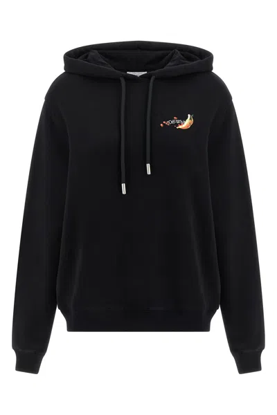 Off-white Arrow Graphic Hoodie Featuring Drawstring In Black