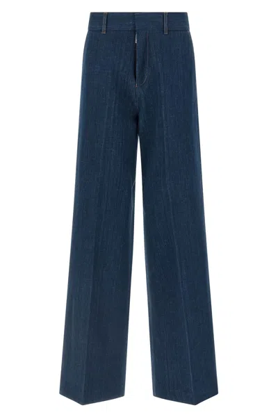 Dsquared2 Wide Leg Jeans Belt Loops In Blue