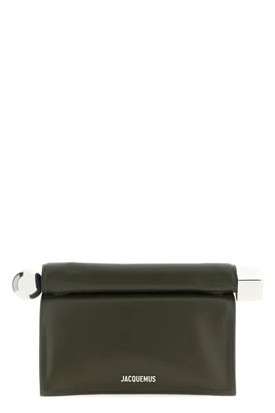 Jacquemus Saint Laurent Havana Crystal Black Acetate Sunglasses In Green