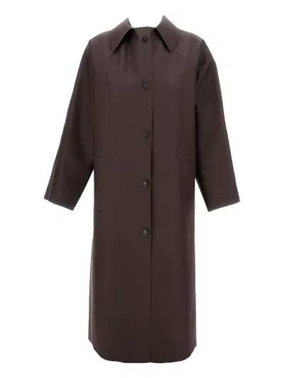 Kassl Editions Matte-finish Coat In Brown