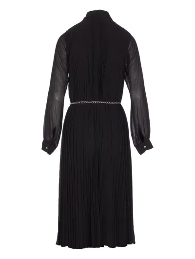 Michael Michael Kors Pleated Shirt Dress In Black