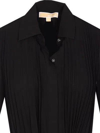 Michael Michael Kors Pleated Shirt Dress In Black