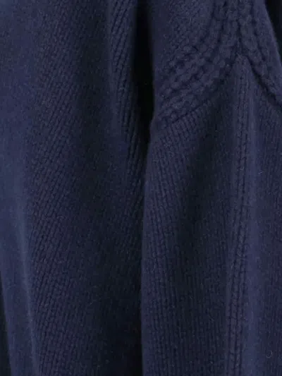 Sa Su Phi Navy Blue Knitted Cardigan With V-neckline And Button-down Front In Blue