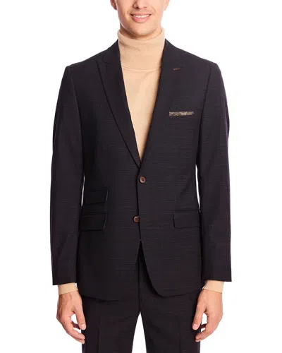 Paisley & Gray Ashton Slim Fit Brown Plaid Blazer In Black
