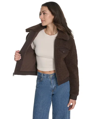 Levi's Women's Sherpa Zip-front Jacket In Brown