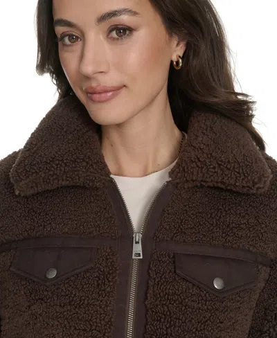 Levi's Women's Sherpa Zip-front Jacket In Brown