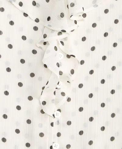 On 34th Womens Printed Ruffle Chiffon Blouse Xxs 3x Macys Exclusive In White