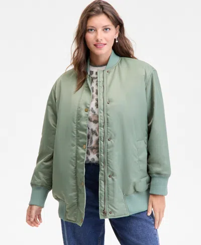 On 34th Women's Oversized Bomber Jacket, Macy's Exclusive In Green