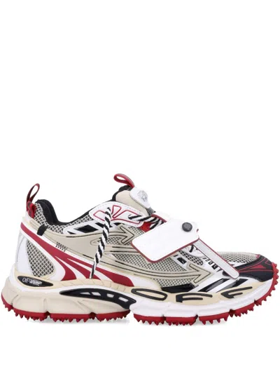 Off-white Sneakers With Mesh Upper And Rubber Sole In Multi