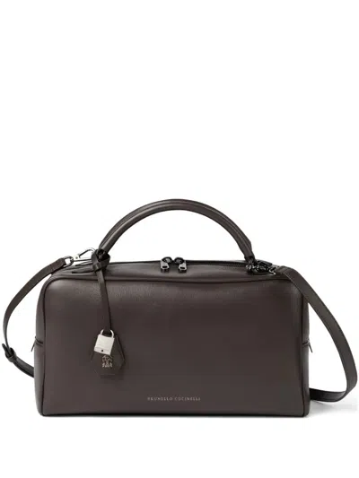 Brunello Cucinelli Medium Handbag Boston Explorer Style In Brown