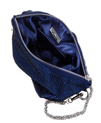 Nina Crystal Embellished Zipper Hobo Bag In Blue
