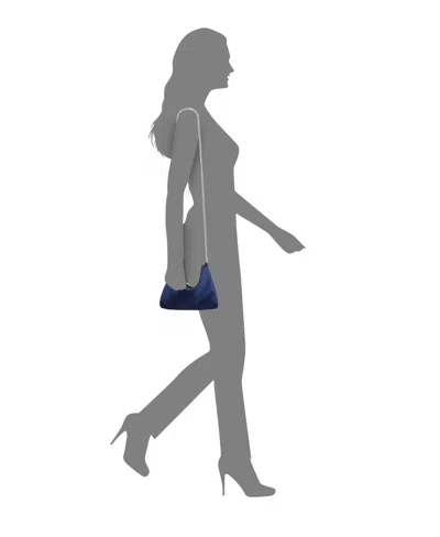 Nina Crystal Embellished Zipper Hobo Bag In Blue