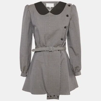 Pre-owned Maison Margiela Grey Checkered Print Cotton & Wool Multi-wear Mini Dress L In Gray