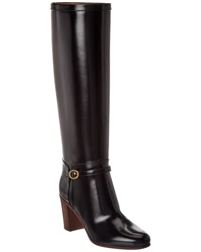 Valentino Garavani Pattie 75 Buckle-embellished Leather Boots In Black