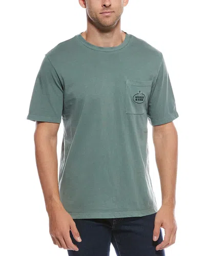 Scotch & Soda Garment-dyed Pocket T-shirt In Green