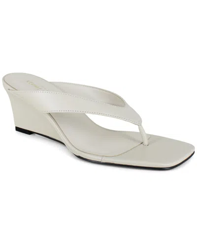 Kenneth Cole New York Women's Susannah Dress Wedge Thong Sandals In Gray