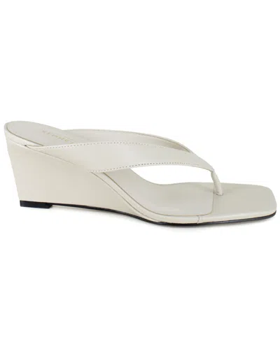Kenneth Cole New York Women's Susannah Dress Wedge Thong Sandals In Gray