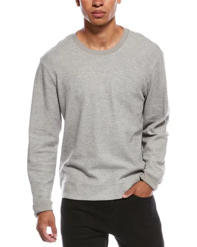 James Perse Brushed Thermal Crewneck Sweater In Gray