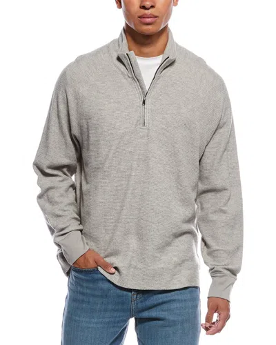 James Perse Brushed Thermal 1/2-zip Sweater In Gray