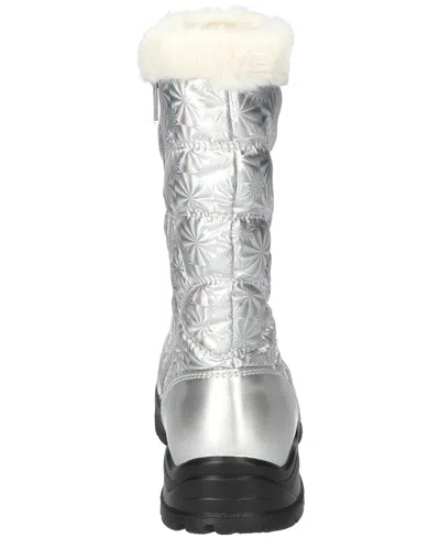 Easy Street Womens Cuddle Flat Heel Booties In Silver