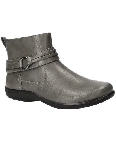 Easy Street Womens Exeter Flat Heel Booties In Gray