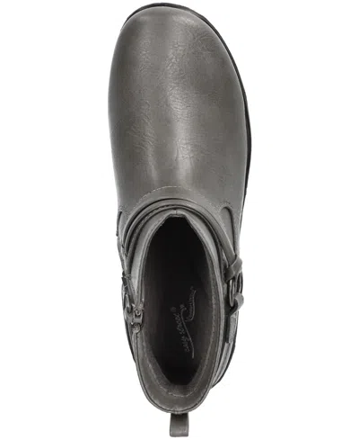 Easy Street Womens Exeter Flat Heel Booties In Gray