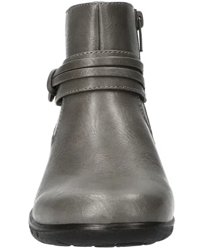 Easy Street Womens Exeter Flat Heel Booties In Gray