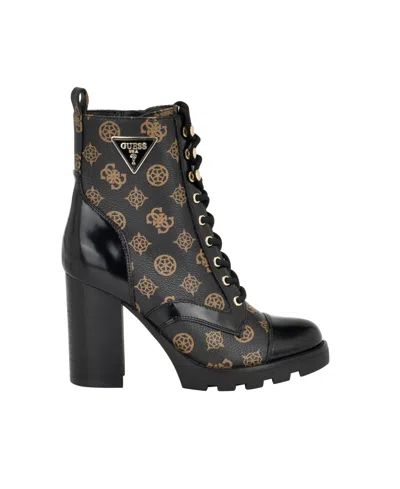 Guess Neadyn Lace-up Bootie In Black