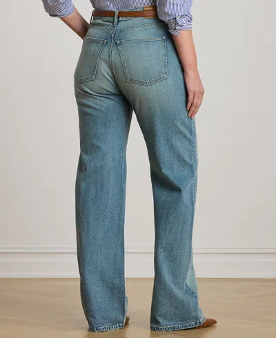 Ralph Lauren Plus Size High-rise Wide-leg Jeans In Blue