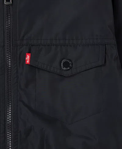 Levi's Boys 8-20 Shiny Mesh Lined Bomber Jacket In Black