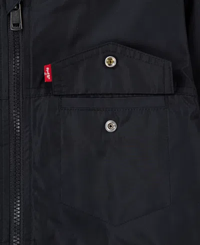 Levi's Boys 8-20 Shiny Mesh Lined Bomber Jacket In Black