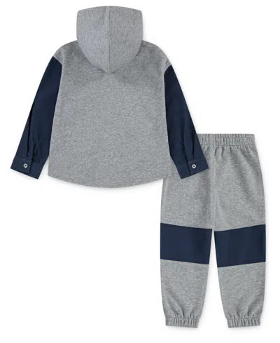 Levi's Baby Boys Hooded Shacket And Jogger Pants, 2-piece Set In Multi