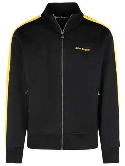 Palm Angels Track Black Polyester Sweatshirt In Black