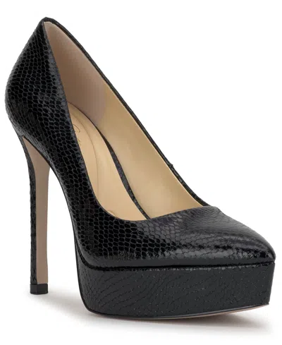 Jessica Simpson Jariah Womens Iridescent Almond Toe Platform Heels In Black