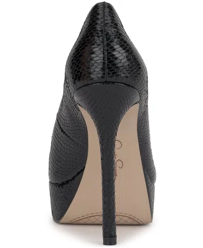 Jessica Simpson Jariah Womens Iridescent Almond Toe Platform Heels In Black